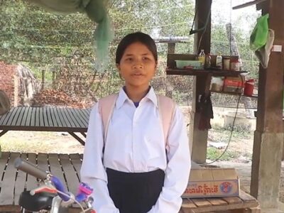【カンボジア】奨学生からのビデオレター：中学1年生　テッ・タイさん